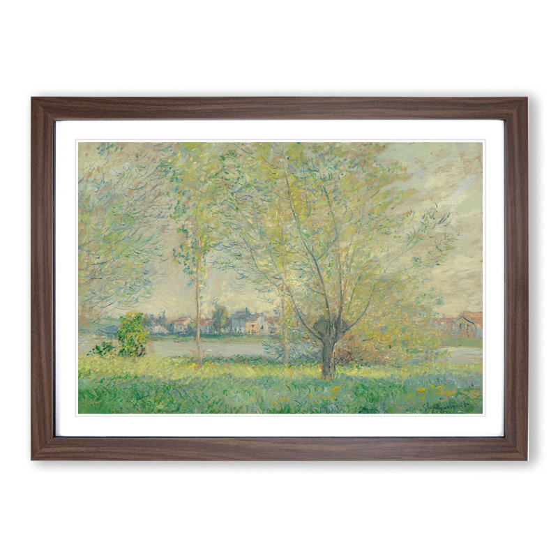 The Willows by Claude Monet - Picture Frame Painting, 27cm H x 36cm W x 2cm D, Walnut