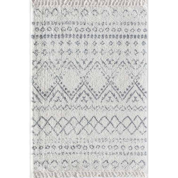 Tapis gris à poils longs Silla Mason