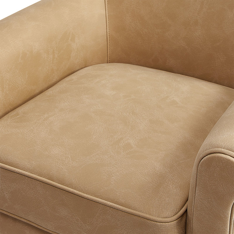 Fauteuil d'appoint pivotant en similicuir Westly, Marron clair
