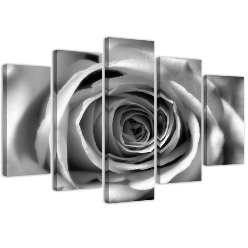 Black And White - 5 Piece No Frame Set on Canvas, 100cm H x 150cm W