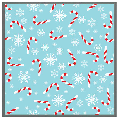 Naco Candy Canes And Snowflakes - Single Picture Frame Print