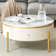 Modern Round Coffee Table with 2 Large Drawers Storage