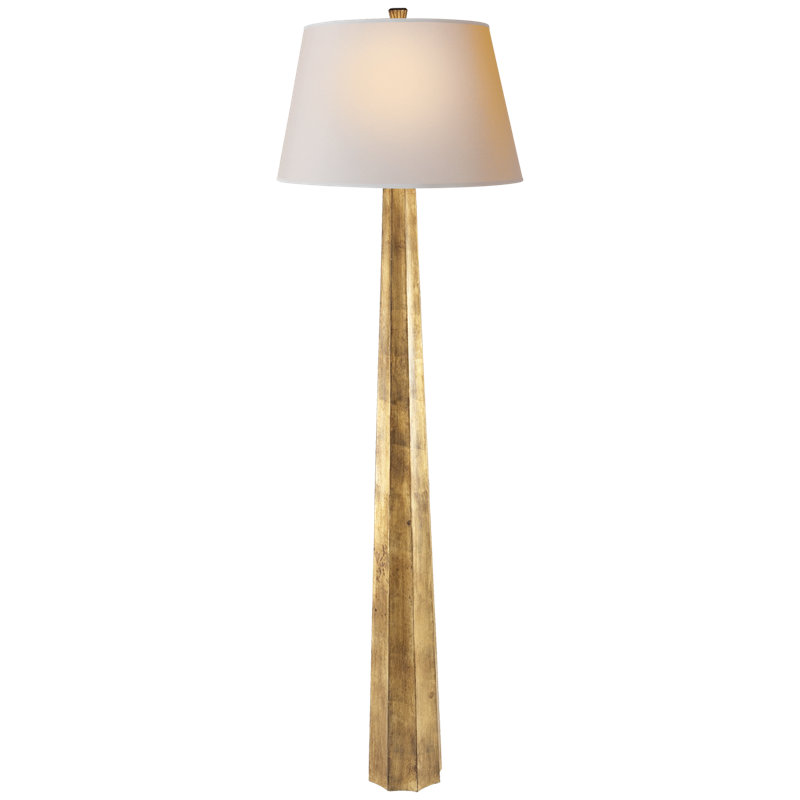 Chapman & Myers Fluted Spire Floor Lamp, Paper, Gilded Iron