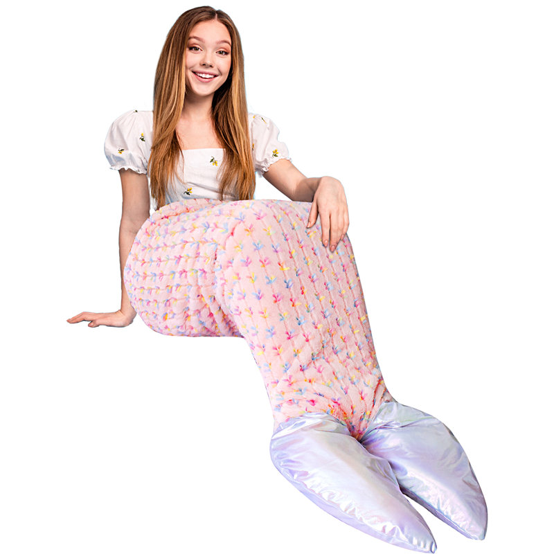 Couverture Kids Mermaid Tail, Rose, 52.7" L x 19.6" W