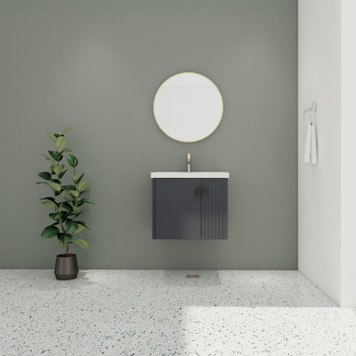 Ensemble de meuble-lavabo simple 24,27 po avec dessus en pierre Keziyah