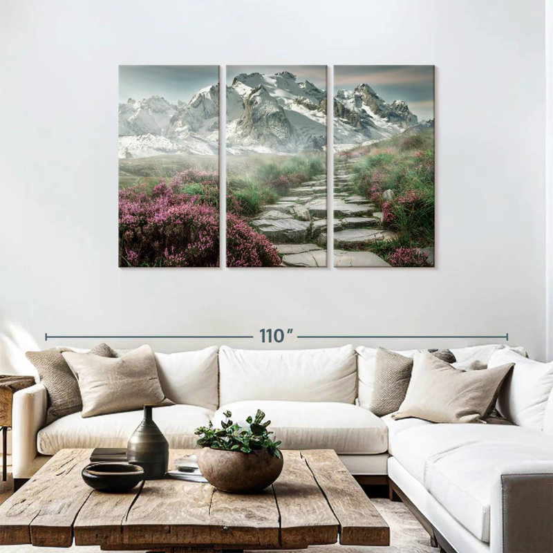 Alvord Scenic Snowy Mountain, H 48 po x l 74 po