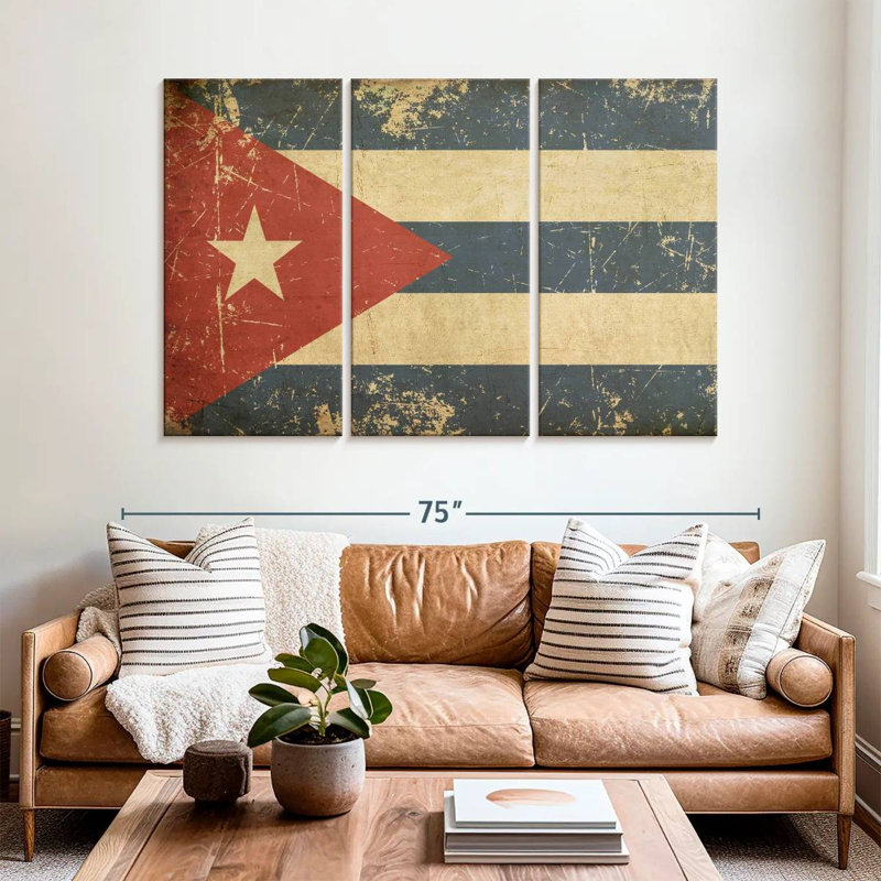 Borges Cuba Flag, 42" H x 65" W
