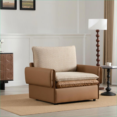 Fauteuil d'appoint simple surdimensionné moderne pour adultes, siège confortable pour la chambre à coucher, plusieurs options de couleurs