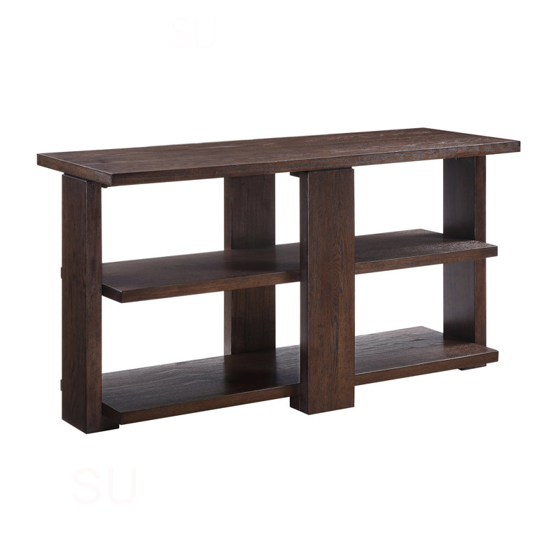 Walnut Sofa Table With 2-Shelf