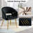 Velvet Desk Chair no Wheels, Home Office Armchair with Gold Base, Vanity Chair with Back for Make-up-115516177