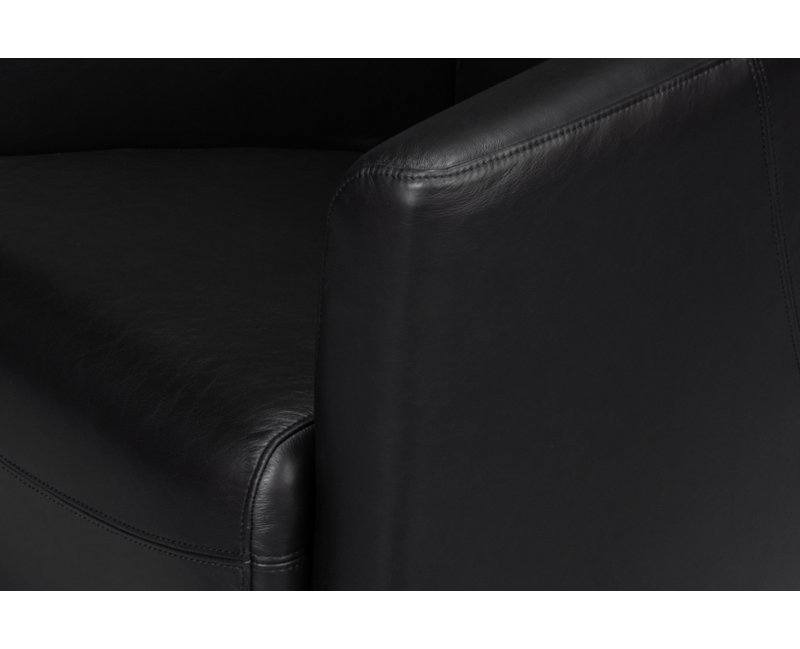 Mandy Armchair, Black Genuine Leather