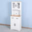 Armoire de rangement pour garde-manger avec portes en verre et 2 tiroirs