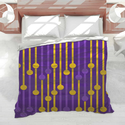 Édredon mauve à motif de cercles mauves