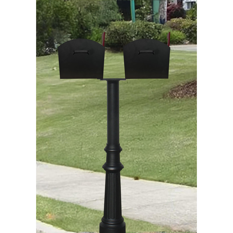 Winfield Whitney Twin Mailboxes With Handford Post And Fluted Base.  No Scrolls