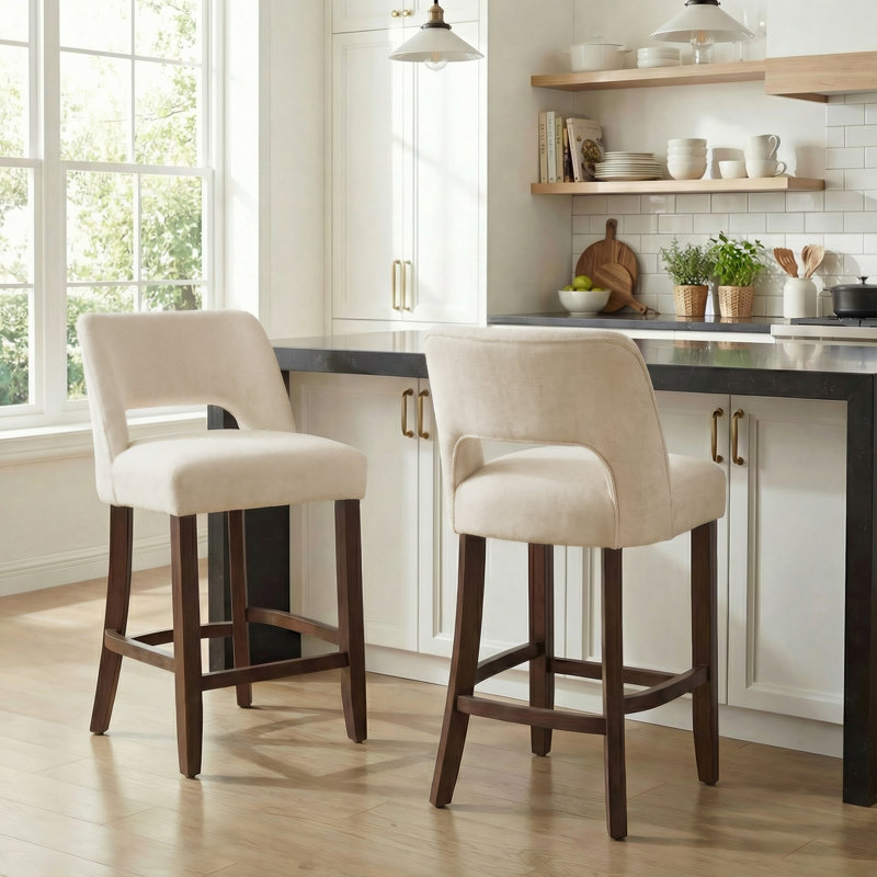 Tabouret de bar Bisto, Beige
