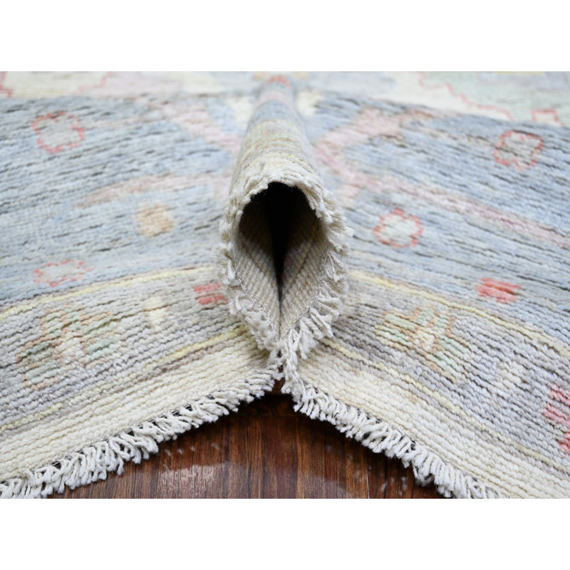 Tapis ivoire angora en laine noué à la main 8 pi 10 po x 11 pi 8 po DA80E5D2251D42C782A00C73F9E471B9