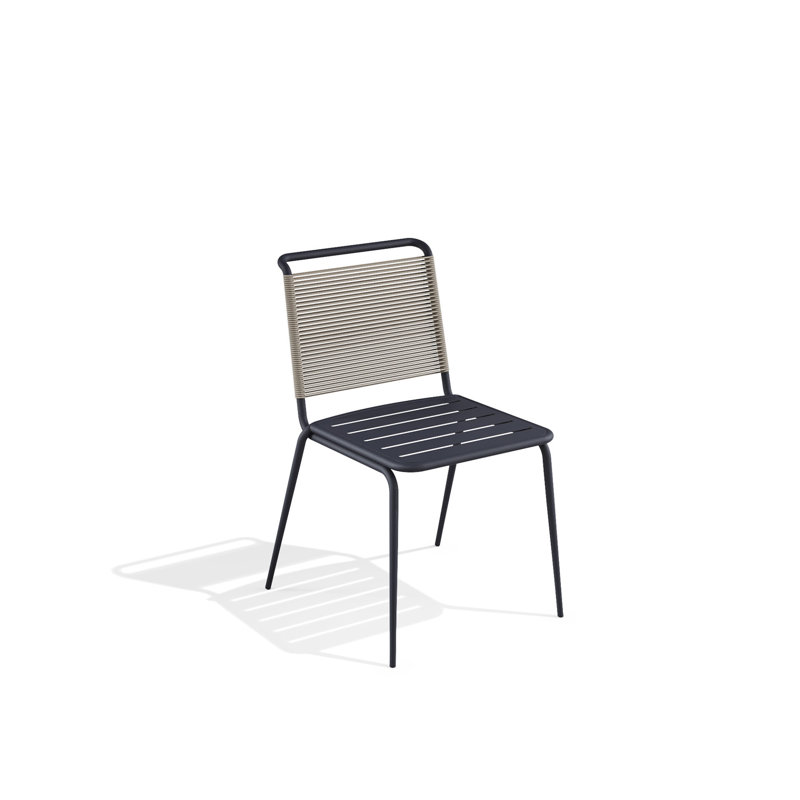 Kissi Metal Stackable Multipurpose Chair, Anthracite