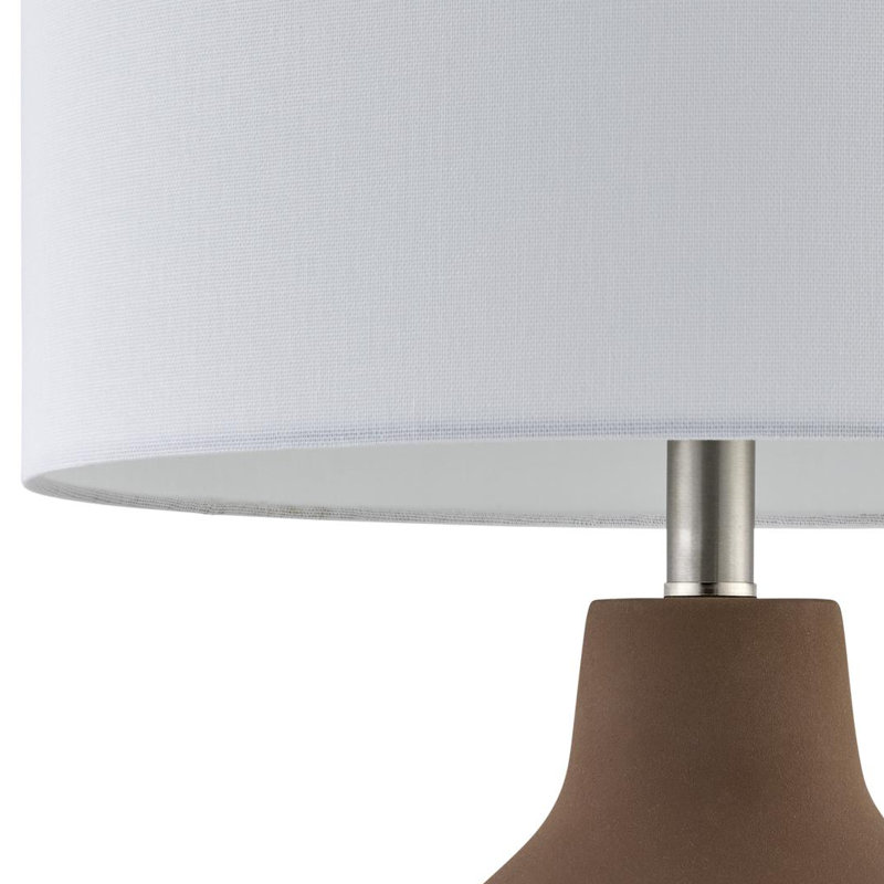 Lampe de table Lockwood, Brun, Blanc / Blanc