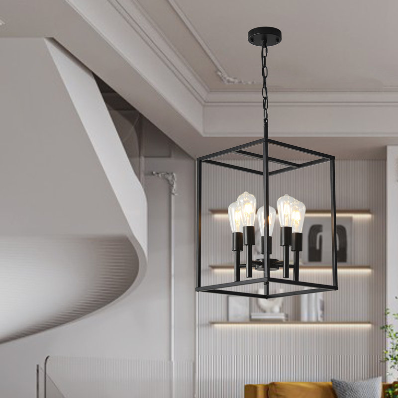 Lustre géométrique à 5 lumières