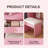 3-Color LED Vanity Mirror with Stool, Dressing Table for Bedroom, 2 Drawers & 5 Storage Cabinets, Adjustable Lighting-1099075800