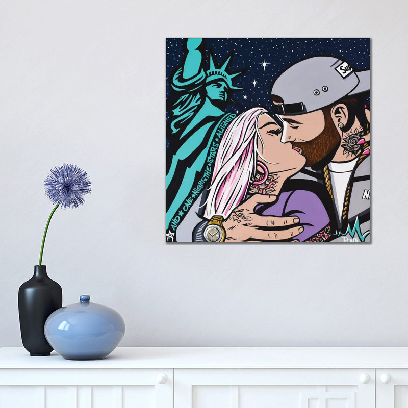 Midnight Ferry Love by Hybrid Life Art - Wrapped Canvas Print, 45.72cm H x 45.72cm W x 1.9cm D