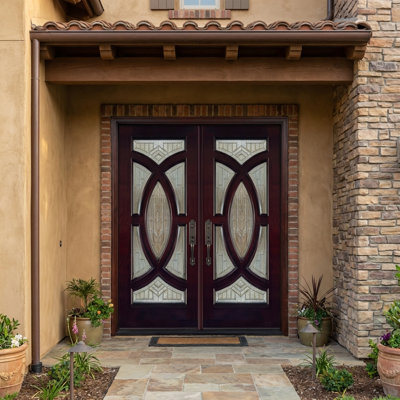 Prairie Paneled Wood Front Entry Doors