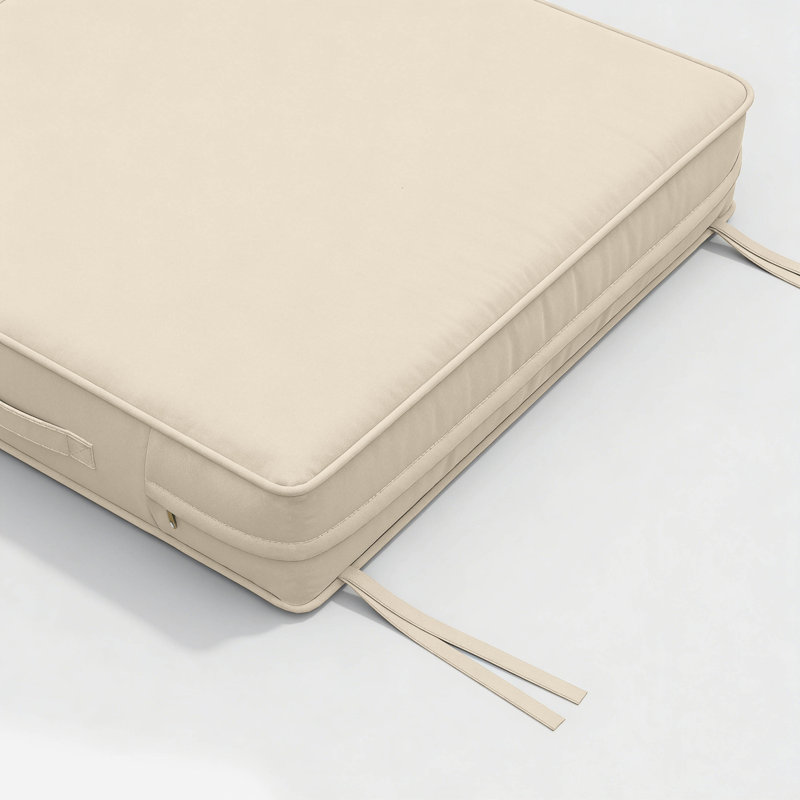 Outdoor Chair Seat Cushions，Water-Resistant Patio Chair Cushions With Handle And Non-Slip Bottom, Cream, 17" W x 16" D