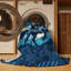 Tapis géométrique bleu lavable à la machine Cilegon Mounted Warrior-617403663