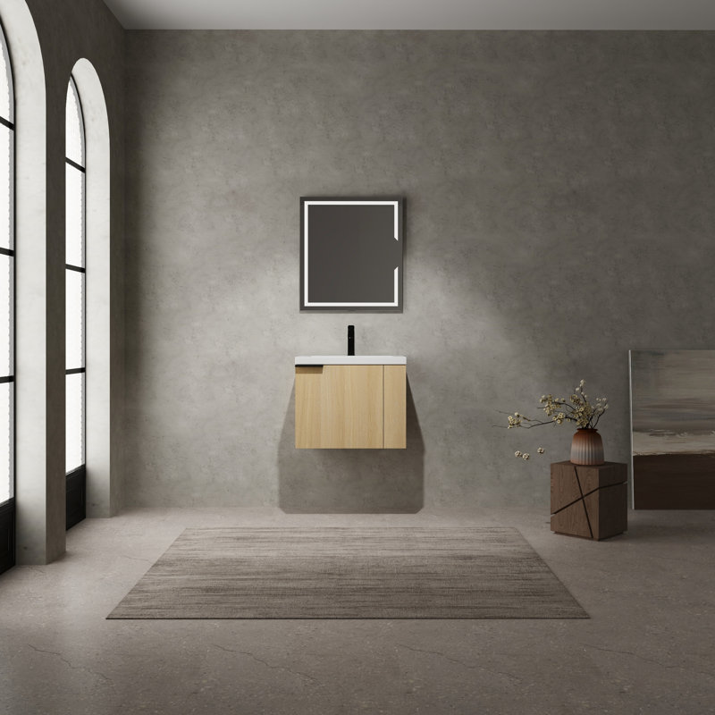 Armoire de salle de bain 24 po pour grands espaces - Contreplaqué de chêne moderne robuste et installations de rangement suffisantes