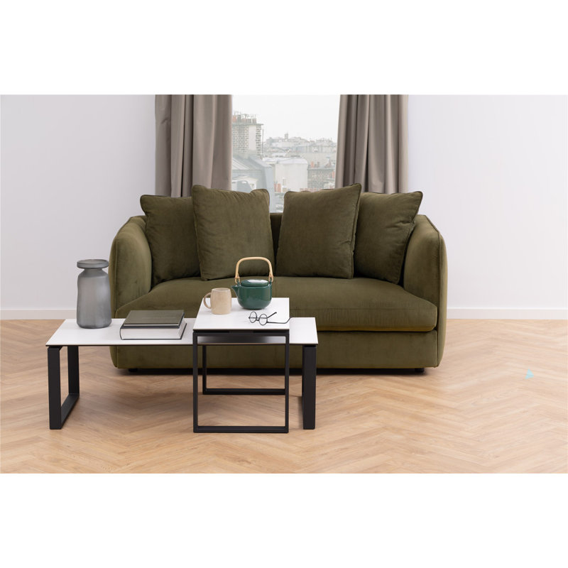 Beto Sled Coffee Table, White Marble