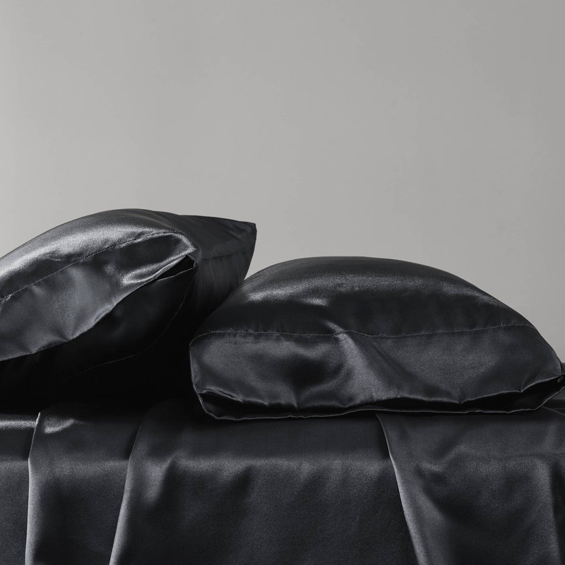 7 Pcs Split King Luxury Sheet Set Black, Split King Sheet Set, Black
