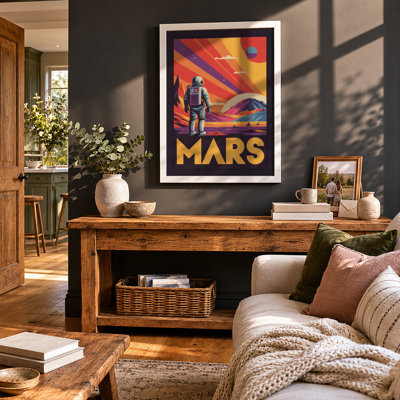 Postcard from Mars Retro - Framed Print
