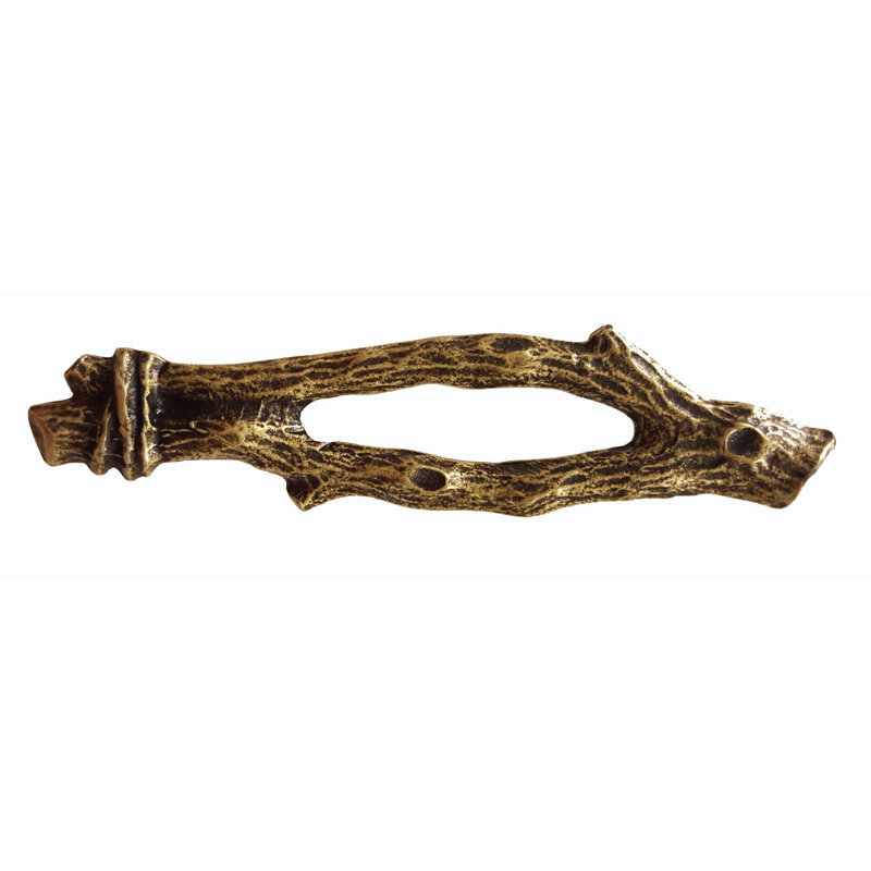 Poignée de fantaisie Twig 2 2 15/16 po d'un centre à l'autre, Laiton antique