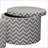 Ottoman with Storage &amp; Seating for Living Room, Chevron Slate Gray | Slate Gray | Wood Frame
