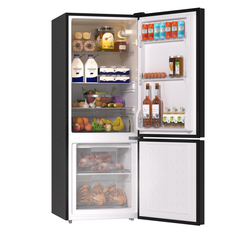 BANGSON 7.1 Cu.Ft Compact Refrigerator with Freezer, Energy Saving Apartment Fridge for Bedroom, Office, Kitchen & Dorm，Black