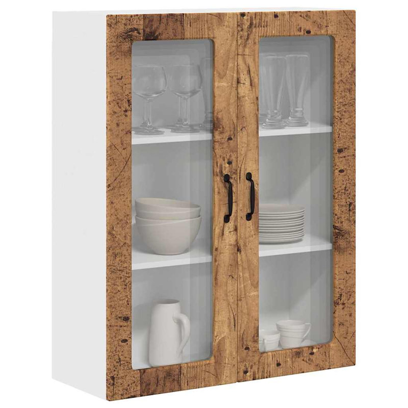 Vidaxl Kitchen Wall Cabinet With Shelf Concrete Grey 80 X 31 X 100 Cm, Old Wood, 100cm H x 80cm W x 31cm D