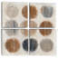 Ensemble de 4 reproductions d'art sur toile à motif géométrique Natural Balance II - Mid-Century