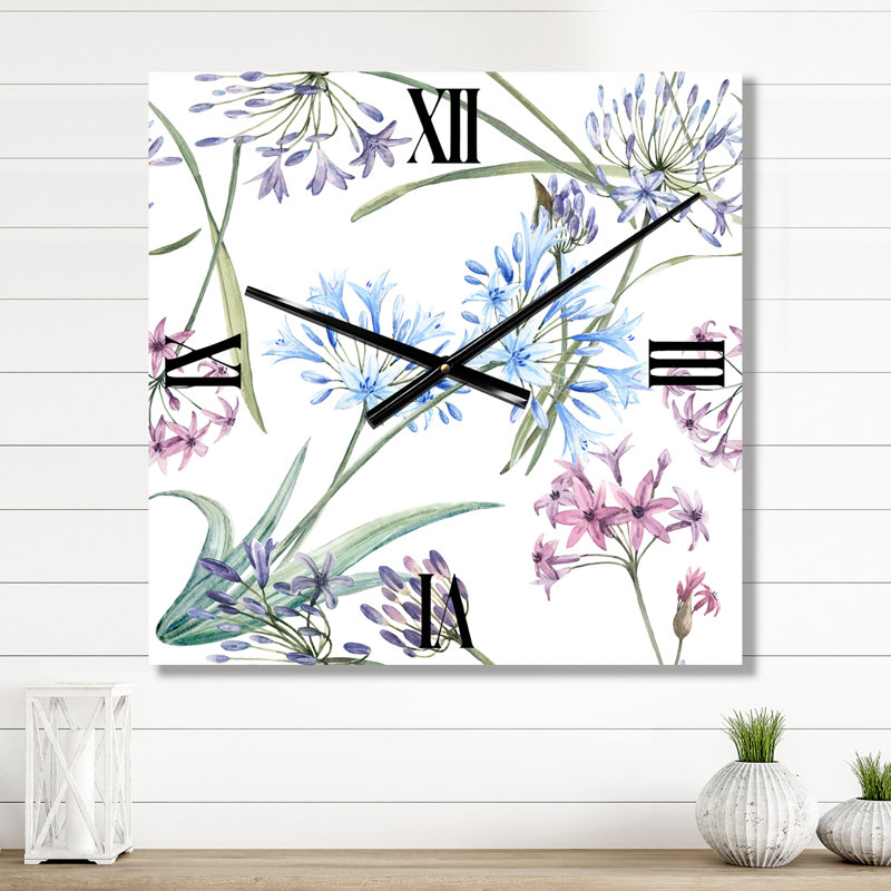 Horloge murale Summer Wildflowers II, Moyen