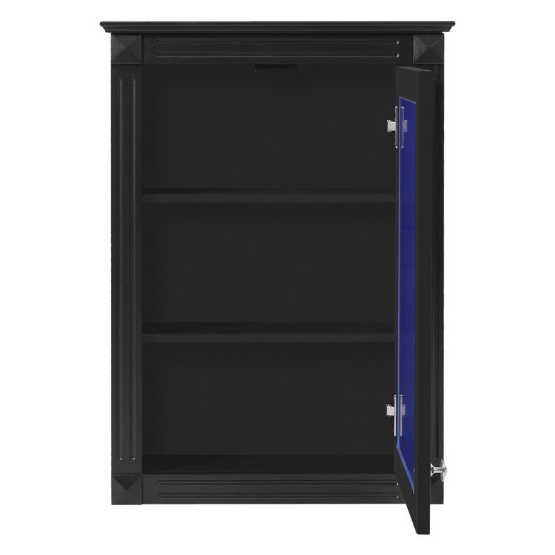 Armoire de rangement de salle de bain murale 20 "avec miroir, 20", Noir