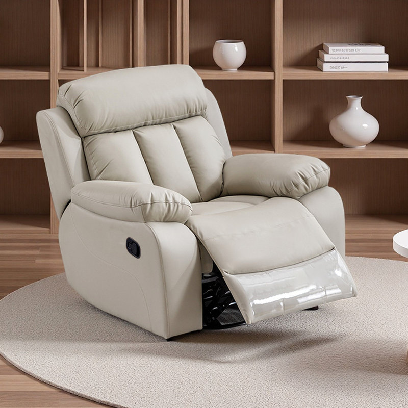 Living Room Multi-Functional Single Recliner, Beige Gray