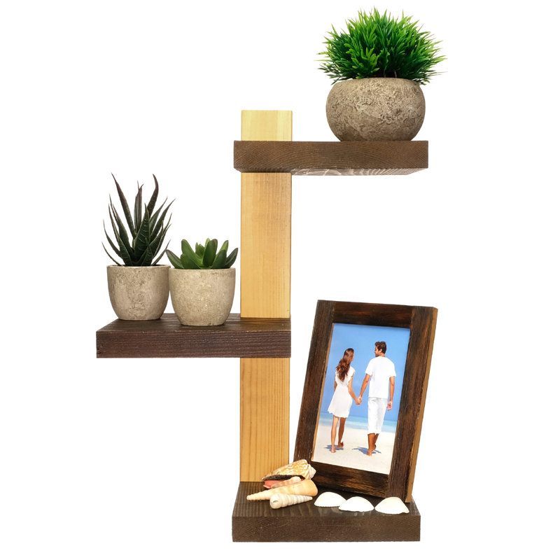 Tablette à support en bois Krasen