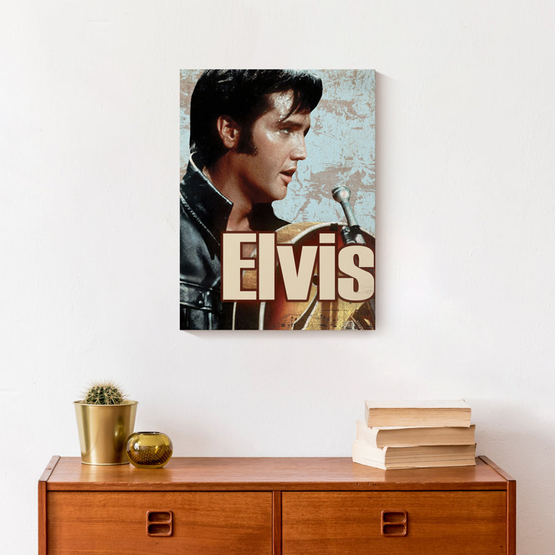 " Elvis ", 16" H x 12" W x 1.25" D, Wrapped Canvas
