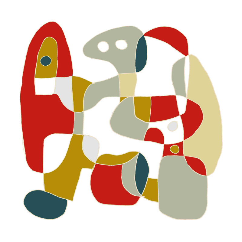 Mid Century Friend, H 12 po x l 12 po