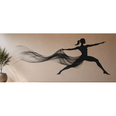 Yoga Wall Decal, Warrior Pose Vinyl Sticker, Yoga Studio Meditation Room Decor 662MV
