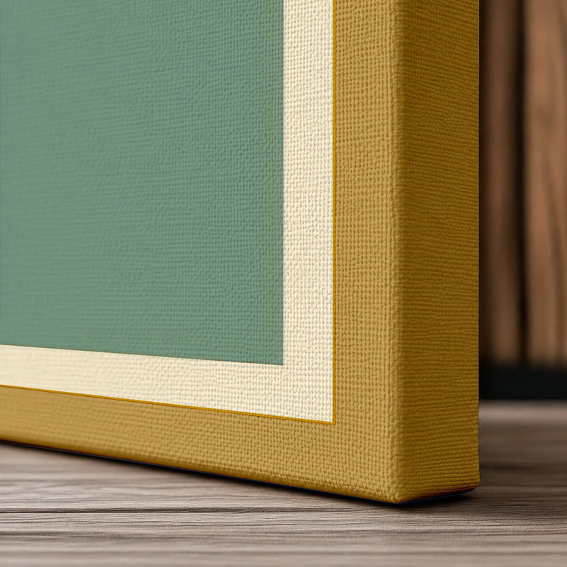 Single Daisy Botanical 1 Piece Wrapped Canvas Wall Art, 24x16 - 61.0 x 40.6 cm, Ochre Border