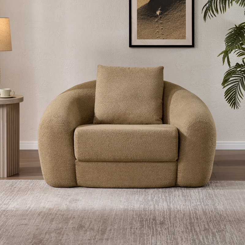 Econest Stain-resistant Small-space Sofa(no-assembly）, Brown