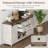 Farmhouse Sideboard With Sliding Bar Door And 2 Power Outlets/2 Usb Ports, Buffet Cabinet, Wine Racks, 3 Extra Drawers And 2 Storage Cabinets With Adjustable Shelf For Dining, Rustic White