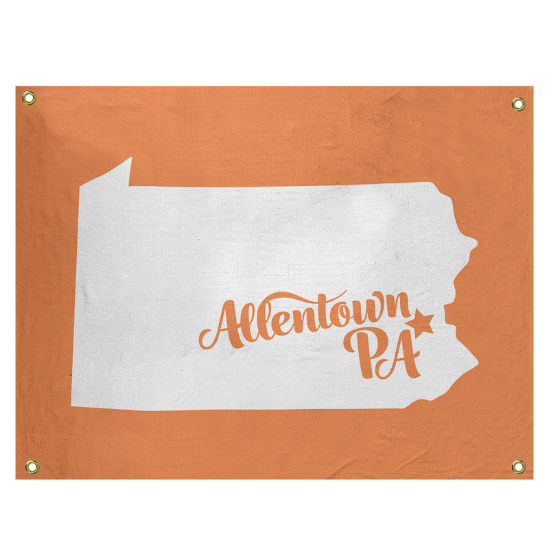 Tapisserie murale allentown pennsylvanie, H 59 po x l 80 po, Orange
