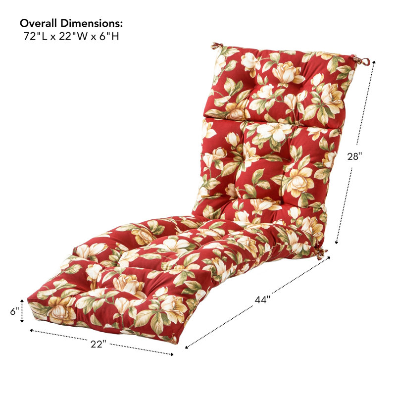 Coussin de chaise longue d'extérieur capitonné Shipton, Roma floral