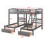 Triple Bunk Bed With Drawers